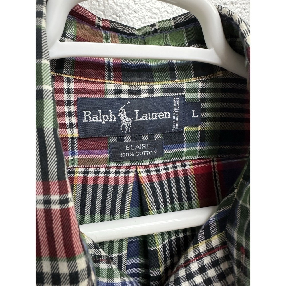 Ralph Lauren Blaire Men's Shirt Long Sleeve Plaid Size L Minimal Wear - Picture 3 of 4
